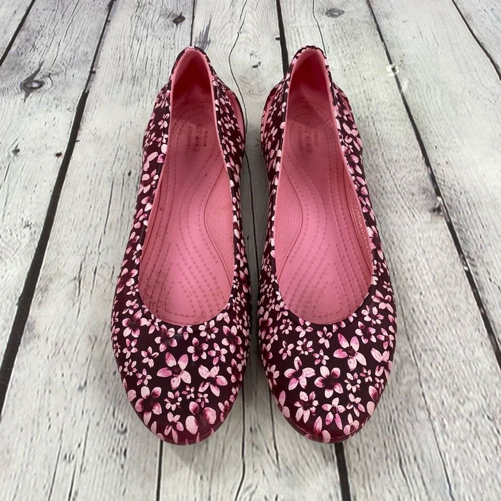 Crocs Floral Print Ballet Flats Women’s Size 9